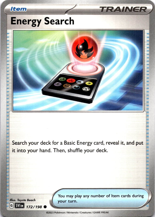 Pokemon Energy Search 172/198 Scarlet Violet Base Non Holo VLP/NM