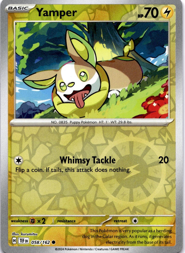 Pokemon Yamper 058/162 Temporal Forces Reverse Holo NM