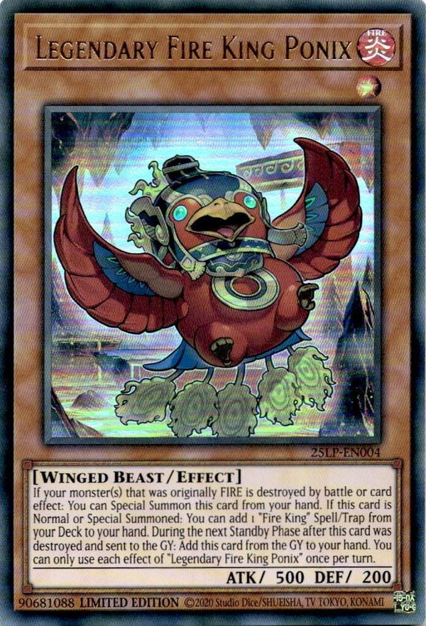 Yugioh Legendary Fire King Ponix 25LP-EN004 Ultra Rare Limited Edition NM