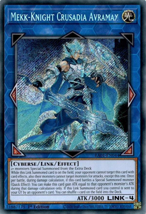 Yugioh Mekk-Knight Crusadia Avramax RA01-EN044 Secret Rare 1st Edition NM