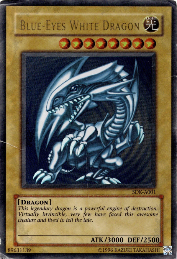 Yugioh Blue Eyes White Dragon SDK-A001 Ultra Rare Unlimited Edition DAMAGED