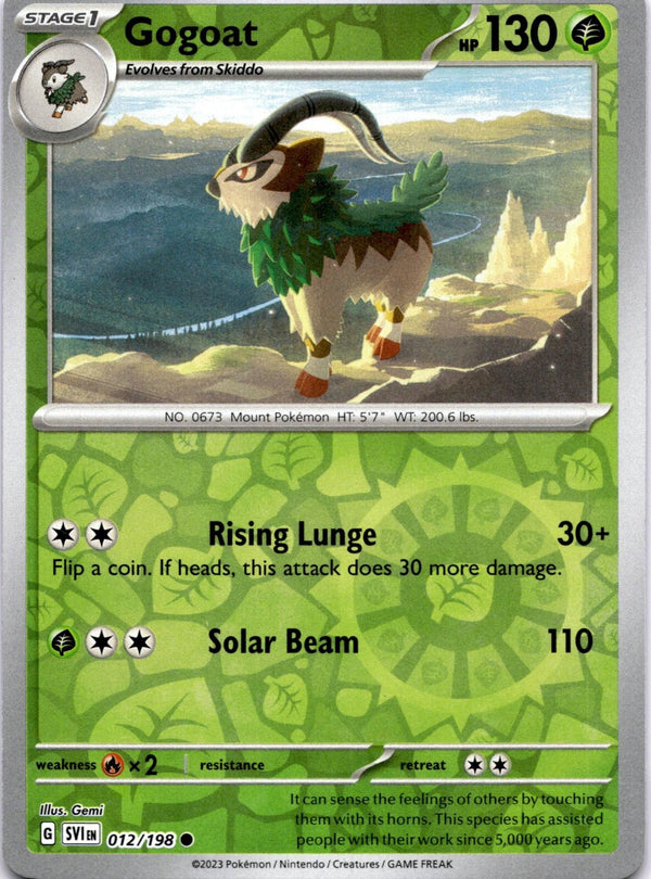 Pokemon Gogoat 012/198 Scarlet Violet Base Reverse Holo LP/NM