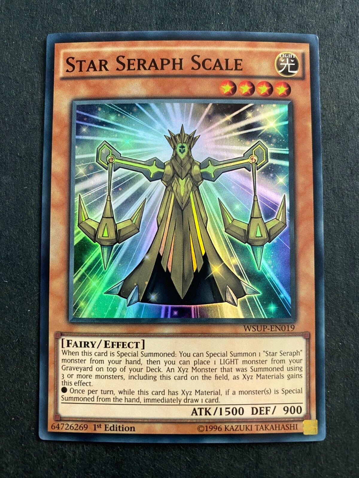 Yugioh Star Seraph Scale WSUP-EN019 Super Rare 1st Edition MP