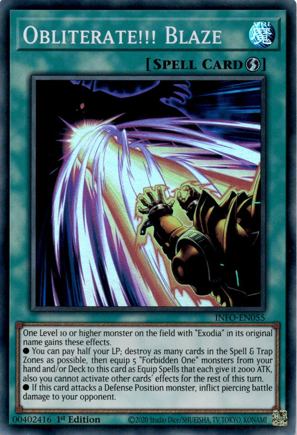 Yugioh Obliterate!!! Blaze INFO-EN055 Super Rare 1st Edition NM