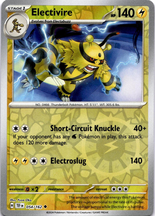 Pokemon Electivire 054/162 Temporal Forces Reverse Holo NM