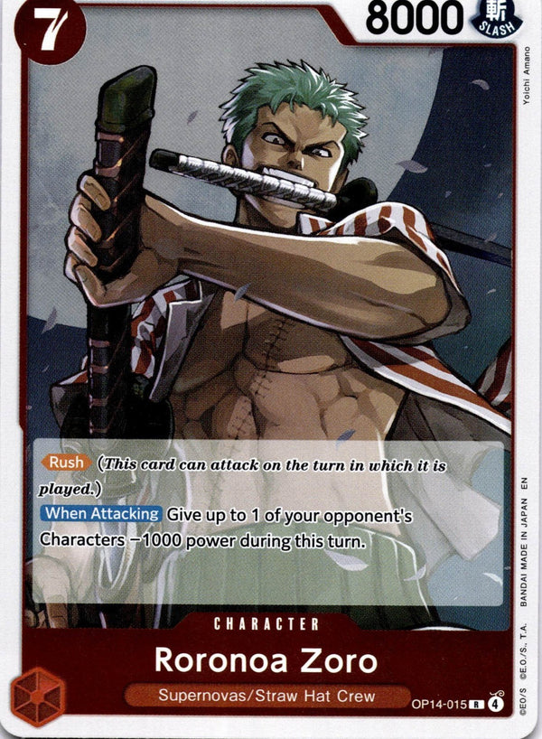 One Piece Roronoa Zoro OP14-015 Rare NM