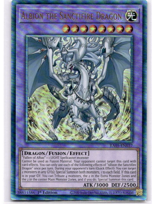 Yugioh Albion the Sanctifire Dragon RA05-EN037 Ultimate Rare 1st Edition NM
