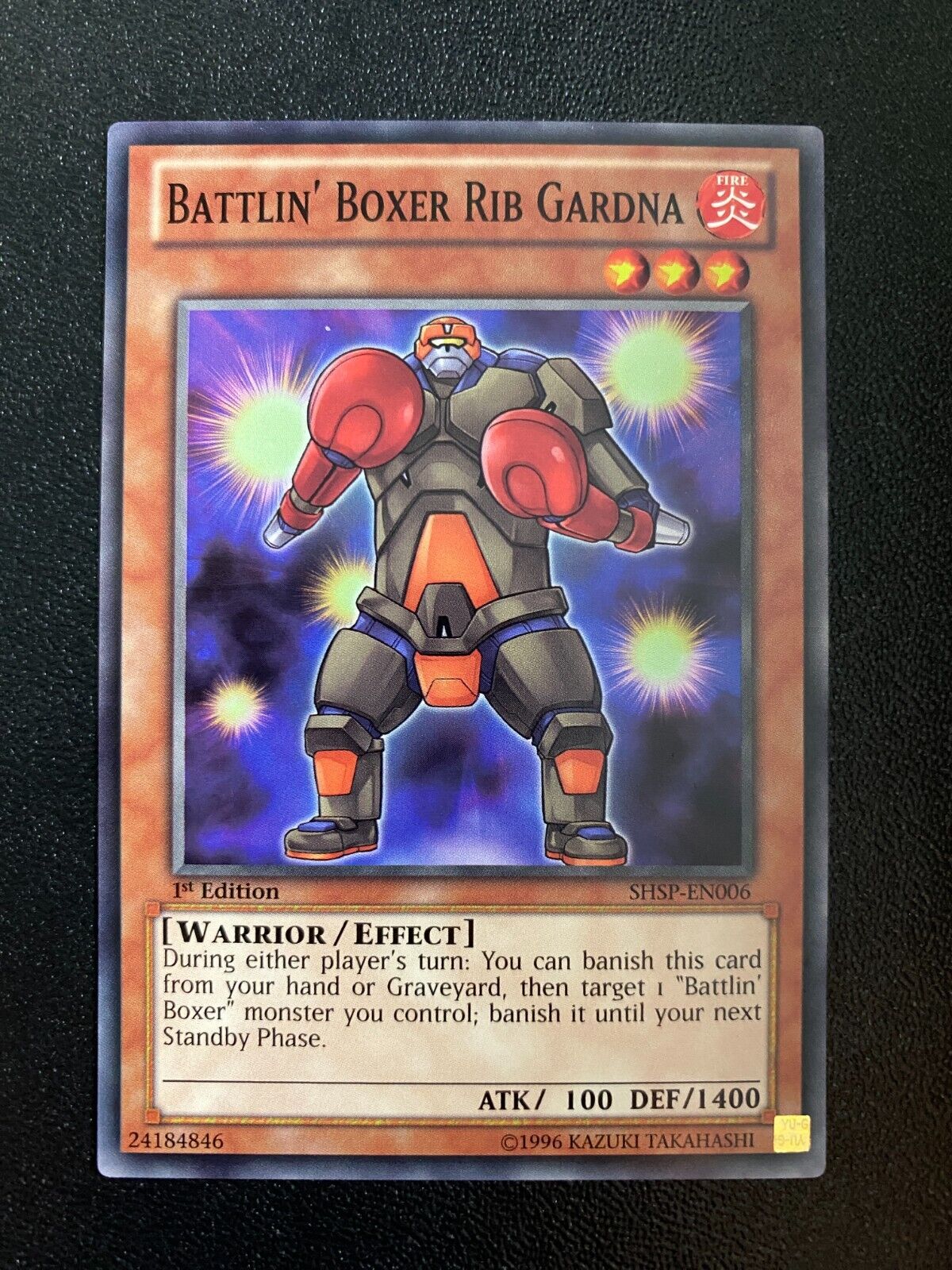 Yugioh Battlin' Boxer Rib Gardna SHSP-EN006 Common 1st Edition VLP/NM