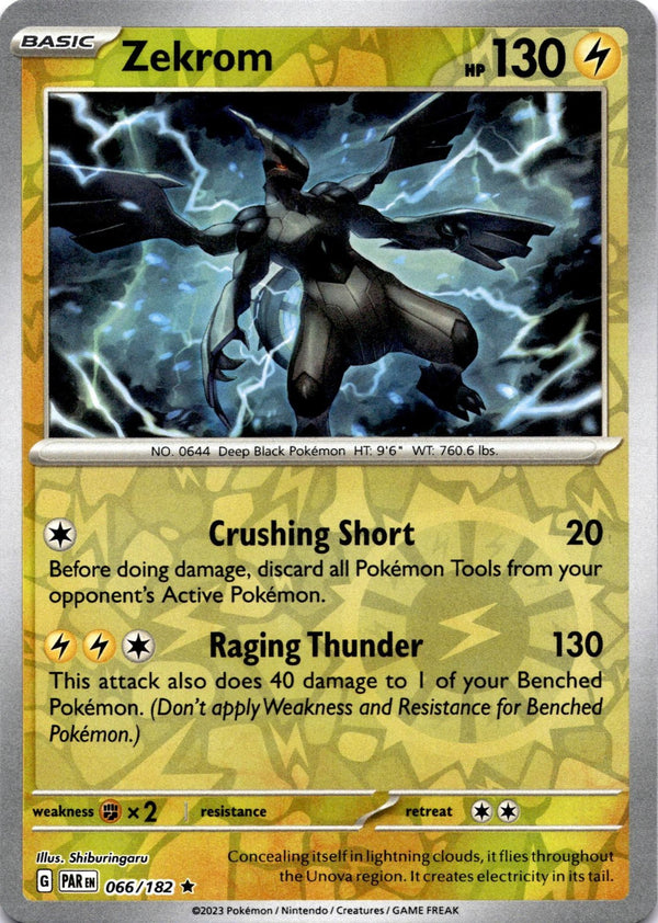 Pokemon Zekrom 066/182 Paradox Rift Reverse Holo NM