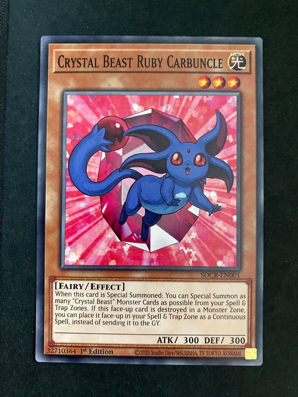 Yugioh Crystal Beast Ruby Carbuncle SDCB-EN001 Common 1st Edition NM