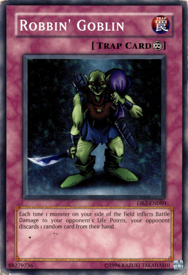 Yugioh Robbin' Goblin DB2-EN080 Common Unlimited Edition HP