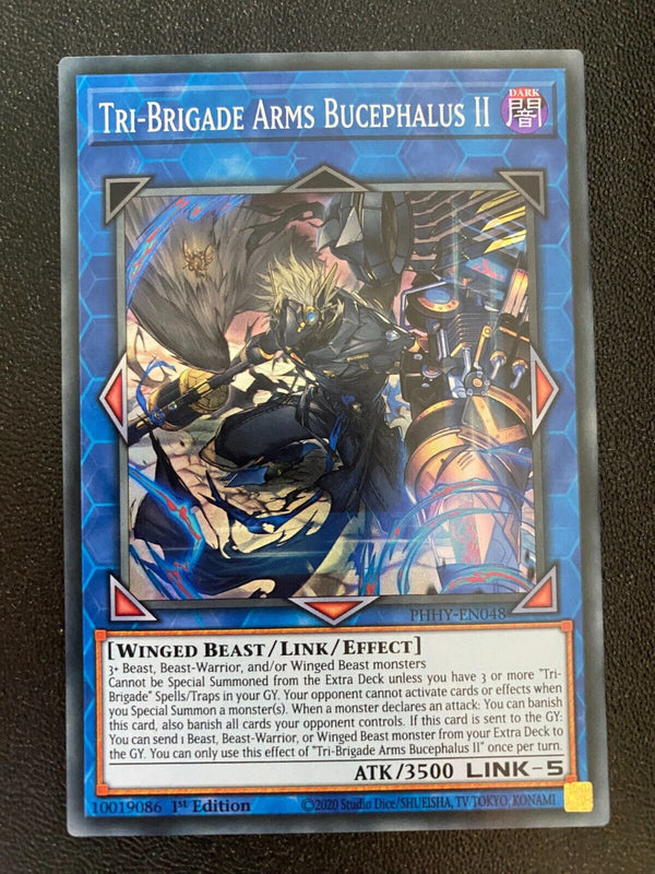 Yugioh Tri-Brigade Arms Bucephalus II PHHY-EN048 Super Rare 1st Edition NM/MINT