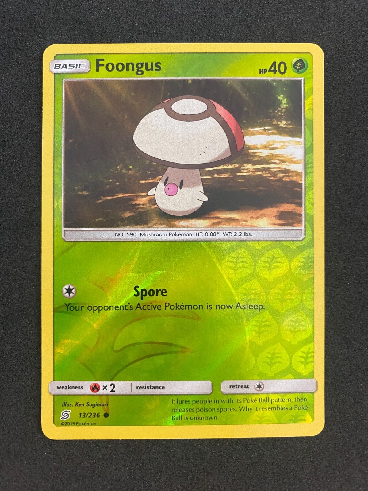 Pokemon Foongus 13/236 Unified Minds Reverse Holo NM