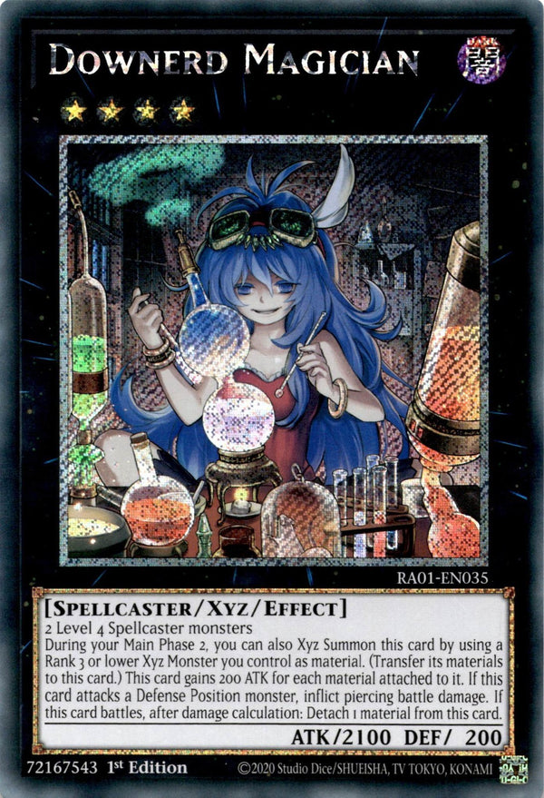 Yugioh Downerd Magician RA01-EN035 Platinum Secret Rare 1st Edition NM