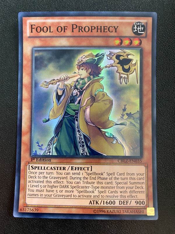 Yugioh Fool of Prophecy CBLZ-EN035 Super Rare 1st Edition NM/MINT