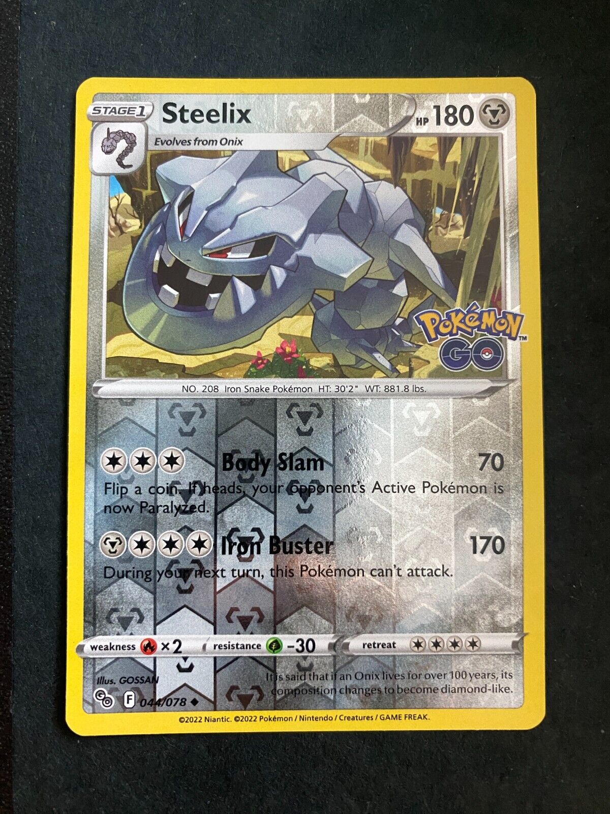 Pokemon Steelix 044/078 Pokemon Go Reverse Holo NM