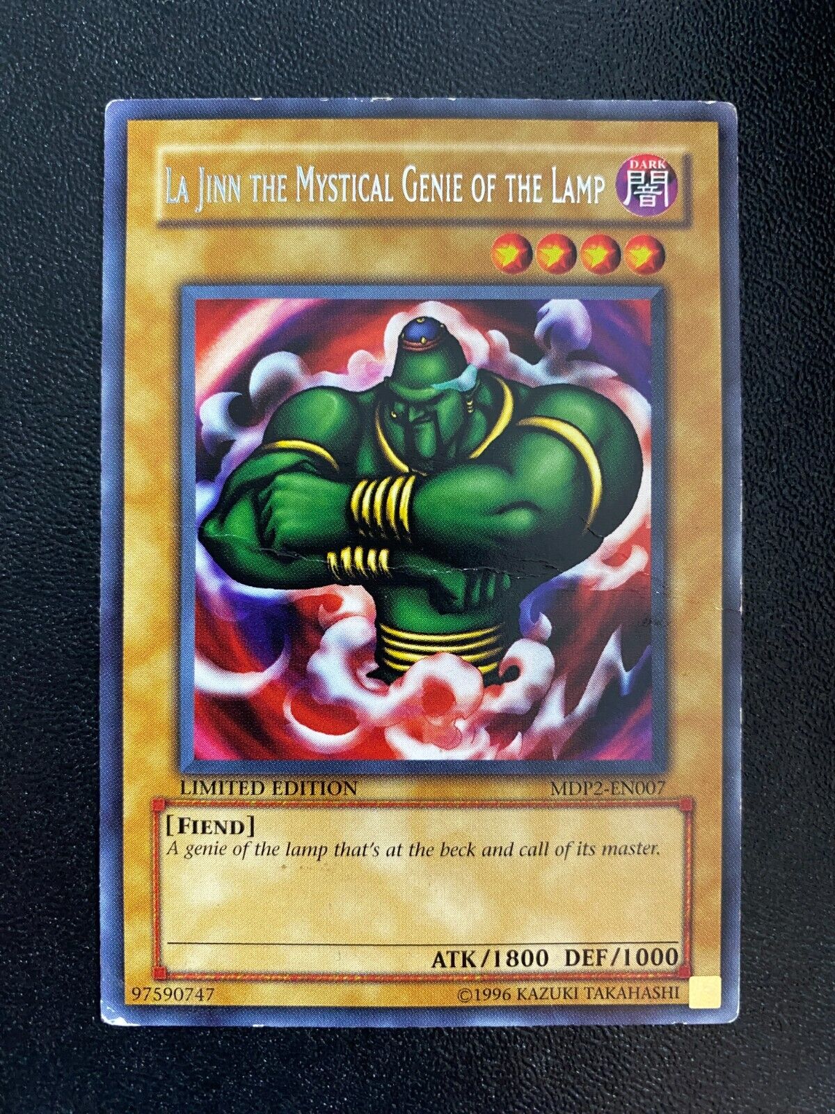 Yugioh La Jinn The Mystical Genie Of The Lamp MDP2-EN007 Rare Limited Ed DMG