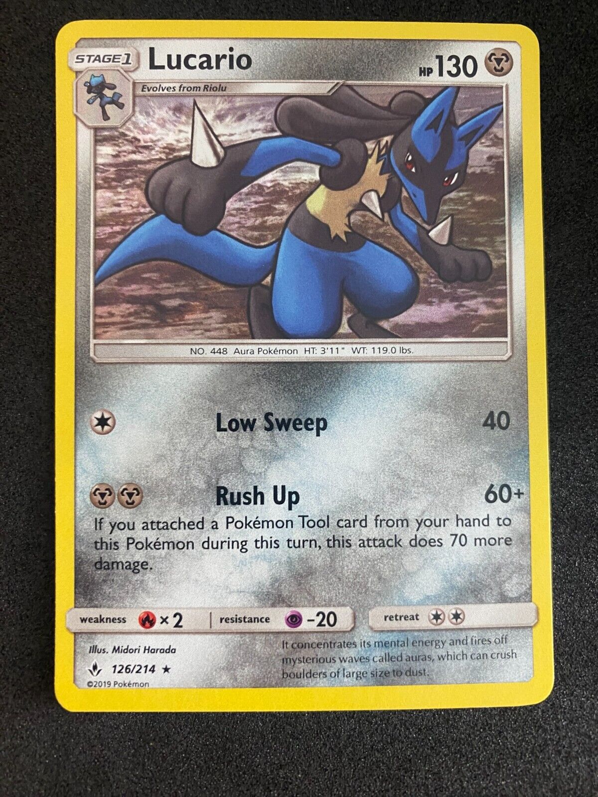 Pokemon Lucario 126/214 Unbroken Bonds Holo NM