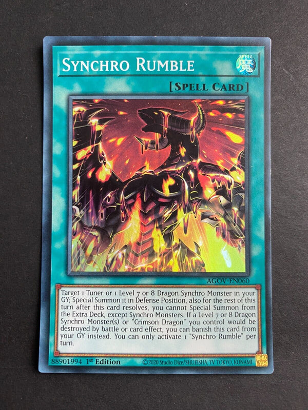 Yugioh Synchro Rumble AGOV-EN060 Super Rare 1st Edition VLP/NM