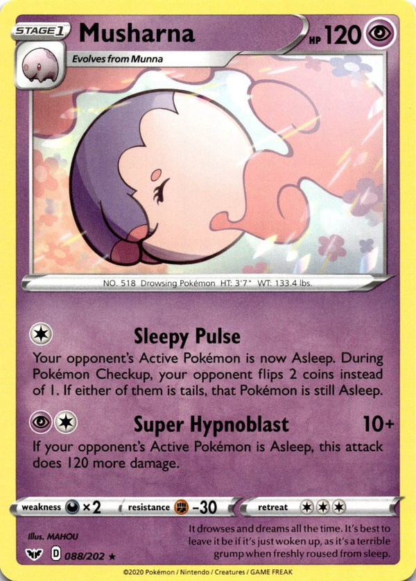 Pokemon Musharna 088/202 Sword Shield Base Non Holo NM