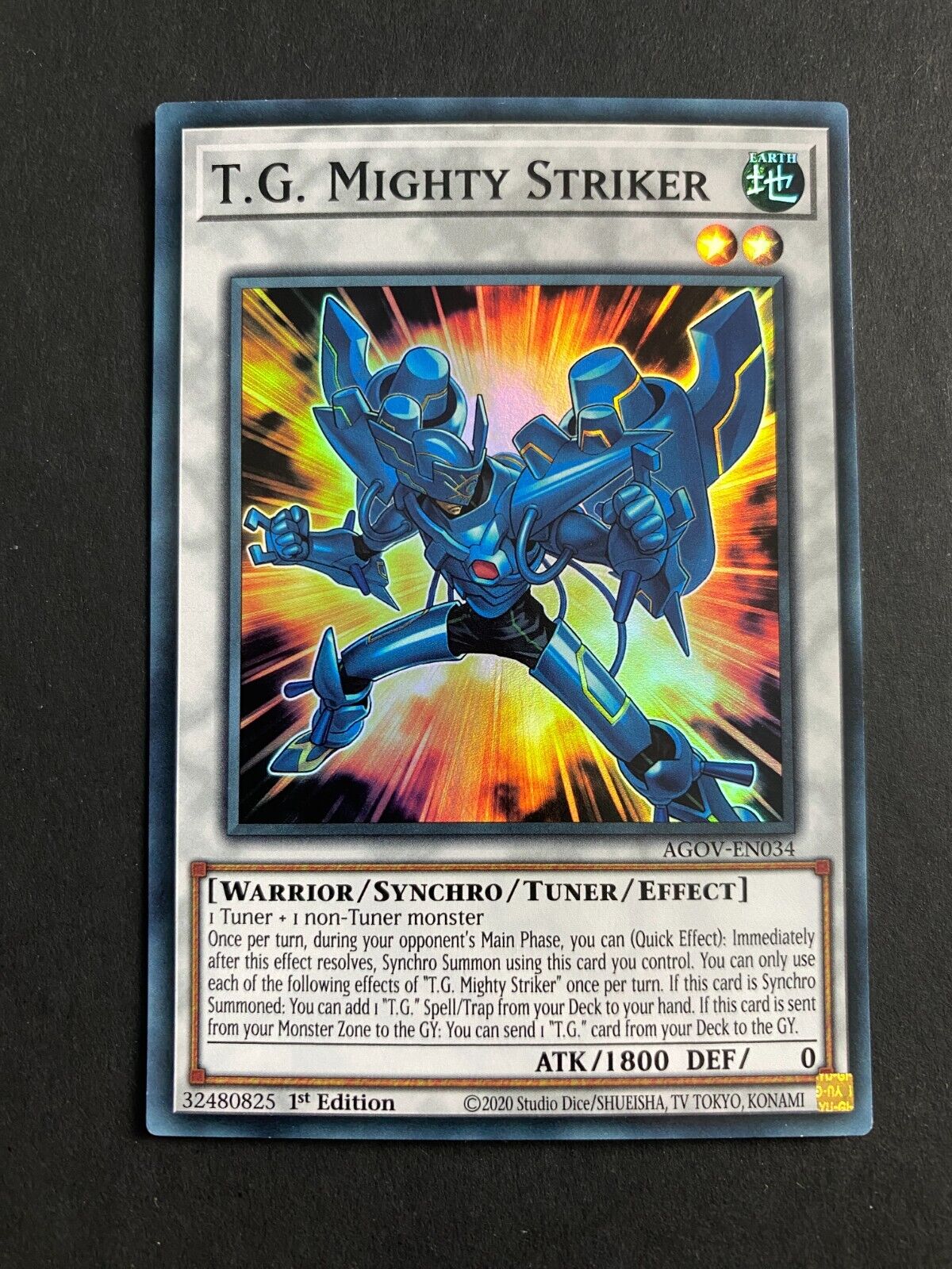 Yugioh T.G. Mighty Striker AGOV-EN034 Super Rare 1st Edition NM