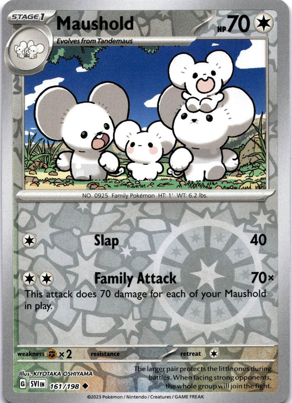 Pokemon Maushold 161/198 Scarlet Violet Base Reverse Holo LP/NM