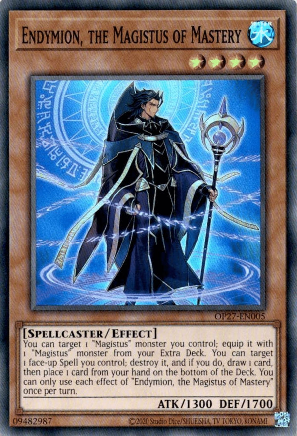 Yugioh Endymion, the Magistus of Mastery OP27-EN005 Super Rare Unlimited Ed NM