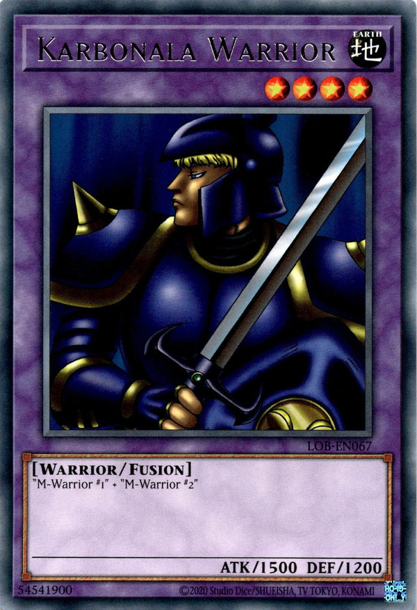 Yugioh Karbonala Warrior LOB-EN067 Rare Unlimited Edition NM