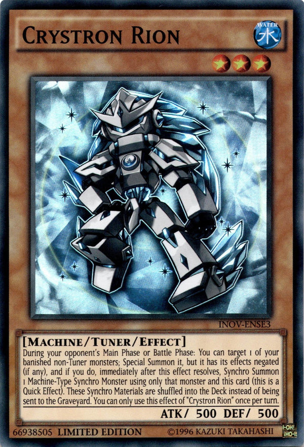 Yugioh Crystron Rion INOV-ENSE3 Super Rare Limited Edition NM