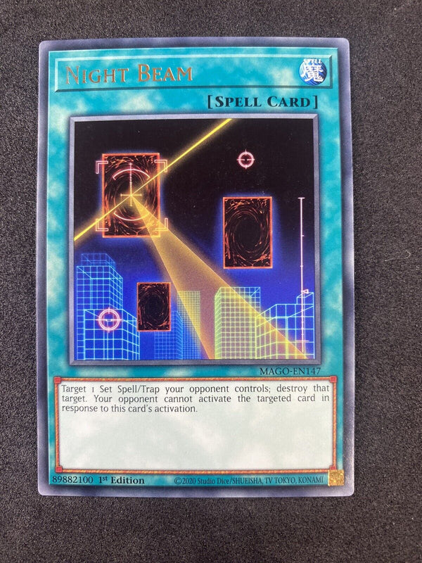 Yugioh Night Beam MAGO-EN147 Gold Rare 1st Edition Mint