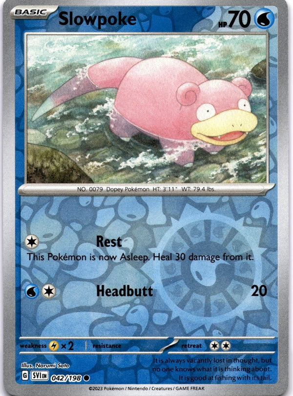 Pokemon Slowpoke 042/198 Scarlet Violet Base Reverse Holo VLP/NM