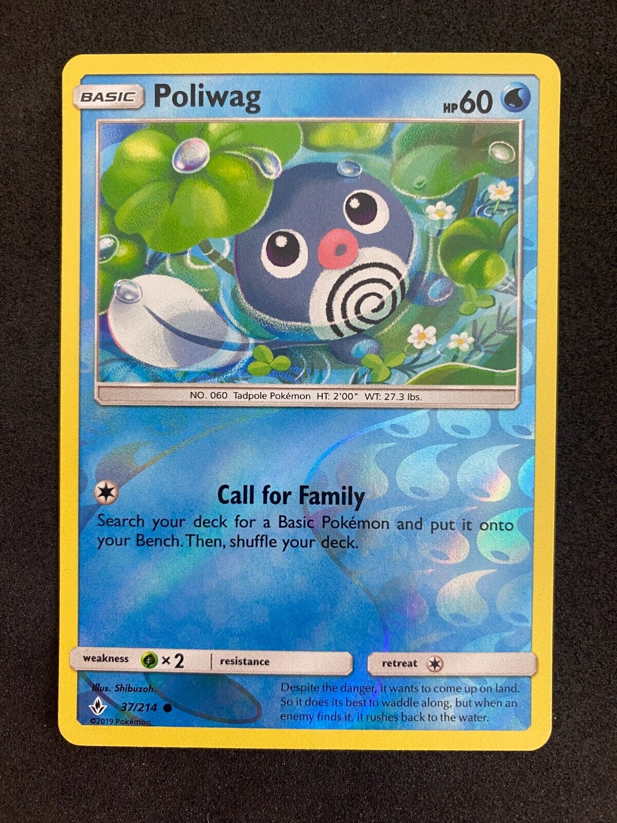 Pokemon Poliwag 37/214 Unbroken Bonds Reverse Holo NM