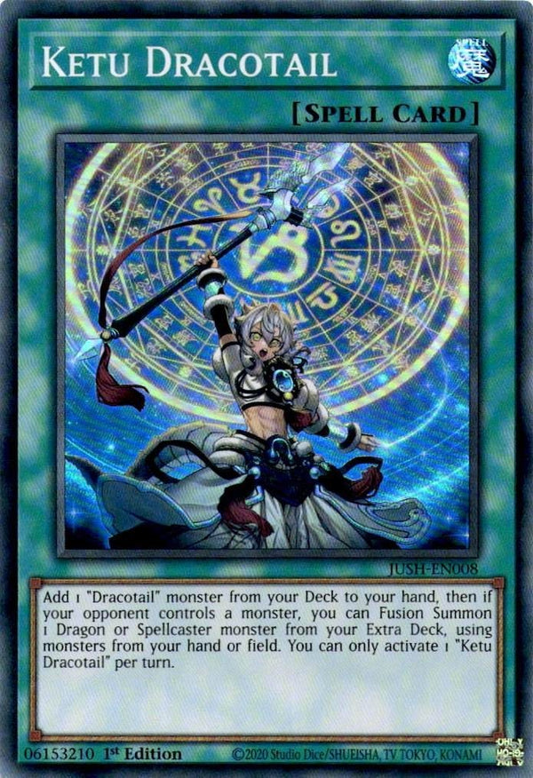 Yugioh Ketu Dracotail JUSH-EN008 Super Rare 1st Edition NM