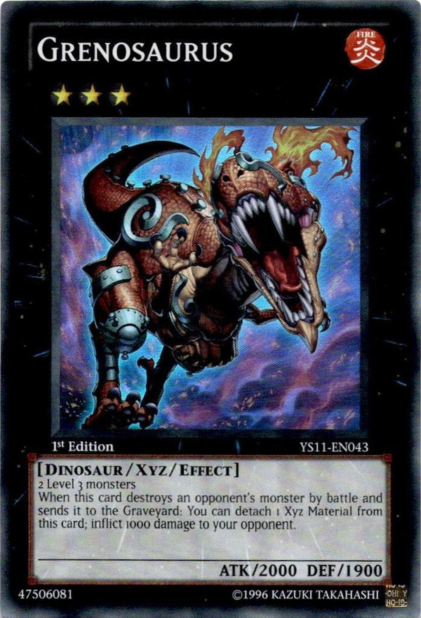 Yugioh Grenosaurus YS11-EN043 Super Rare 1st Edition VLP/NM