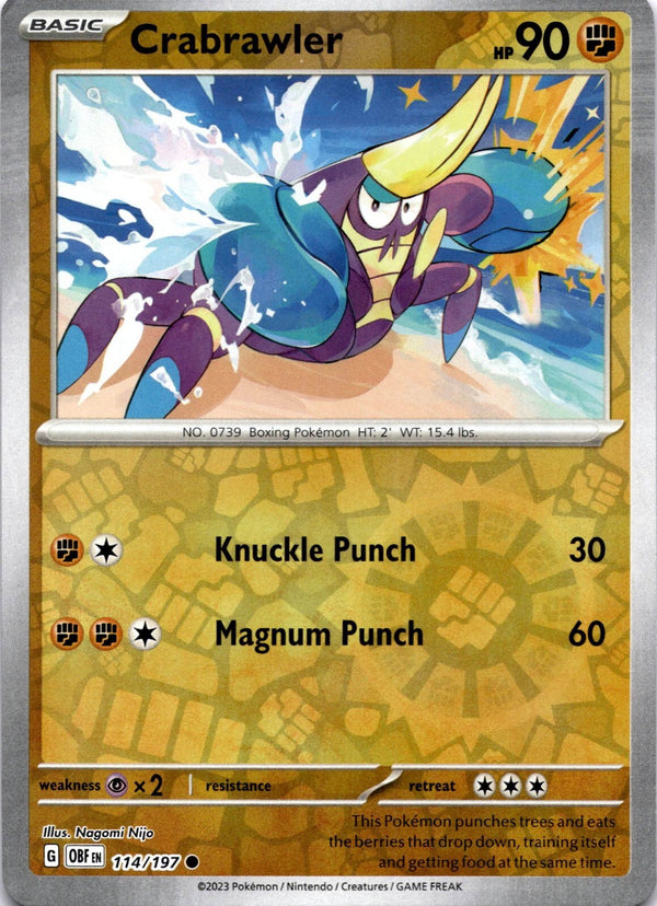 Pokemon Crabrawler 114/197 Paldea Evolved Reverse Holo LP