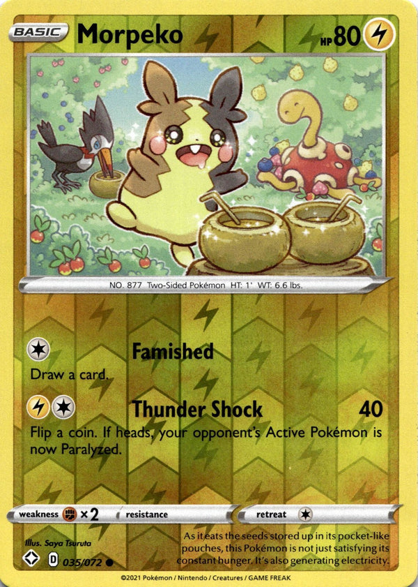 Pokemon Morpeko 035/072 Shining Fates Reverse Holo NM