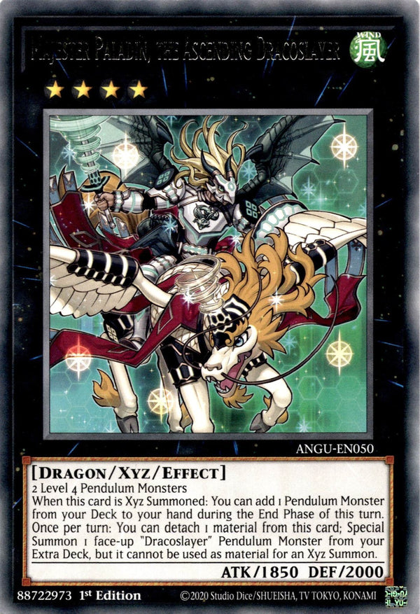 Yugioh Majester Paladin, the Ascending Dracoslayer ANGU-EN050 Rare 1st Ed NM