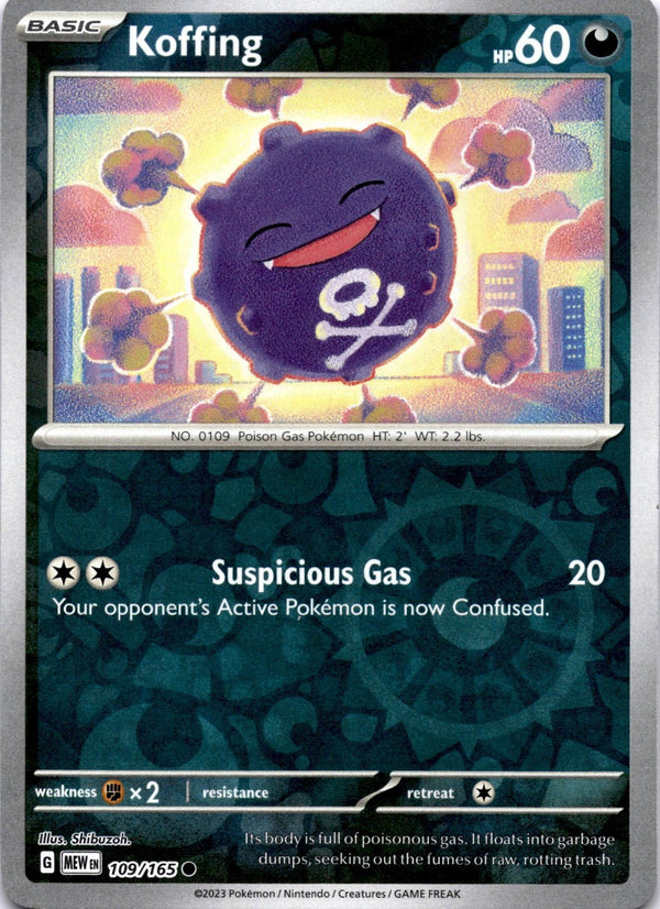 Pokemon Koffing 109/165 Pokemon 151 Reverse Holo NM