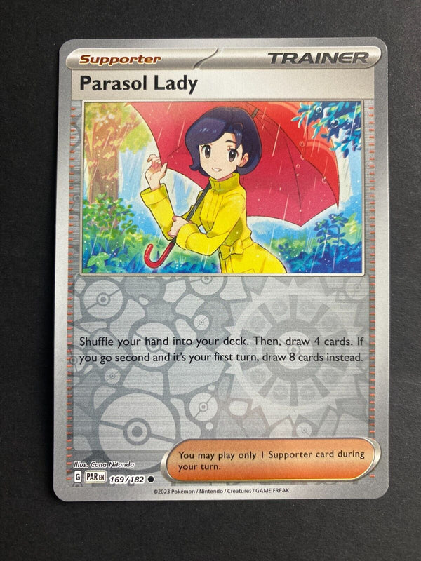 Pokemon Parasol Lady 169/182 Pradox Rift Reverse Holo NM