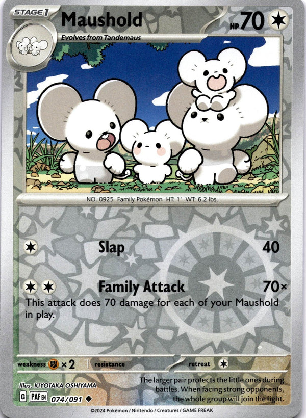 Pokemon Maushold 074/091 Paldean Fates Reverse Holo NM