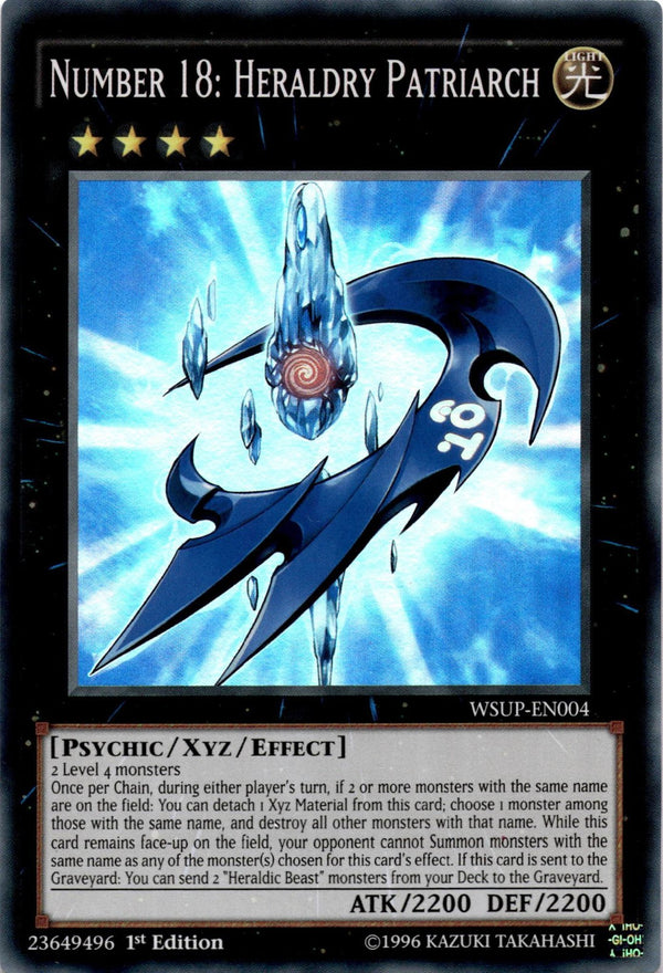 Yugioh Number 18: Heraldry Patriarch WSUP-EN004 Super Rare 1st Edition NM