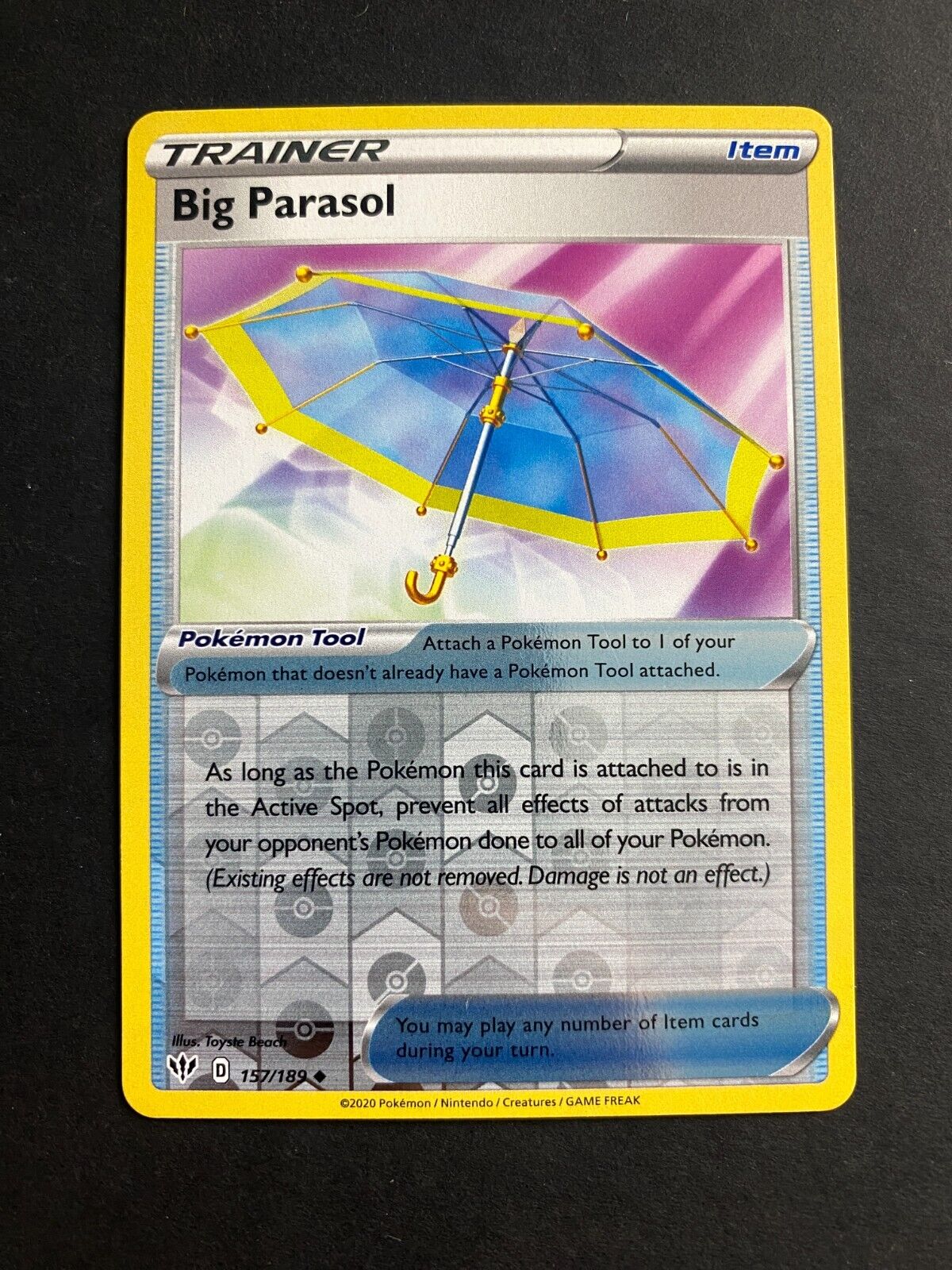 Pokemon Big Parasol 157/189 Darkness Ablaze Reverse Holo NM