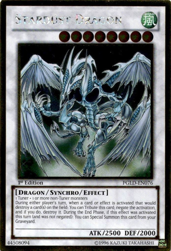 Yugioh Stardust Dragon PGLD-EN076 Gold Rare 1st Edition NM