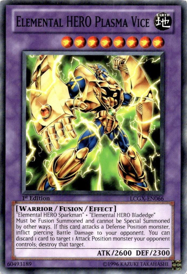 Yugioh Elemental HERO Plasma Vice LCGX-EN066 Common 1st Edition LP