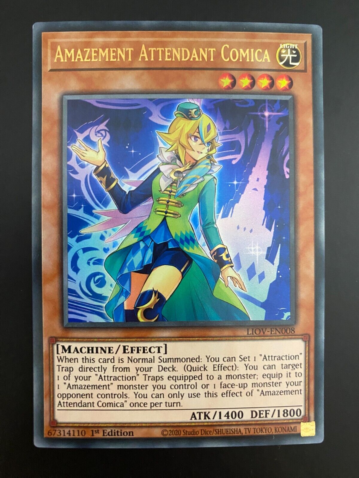 Yugioh Amazement Attendant Comica LIOV-EN008 1st Edition Ultra Rare NM