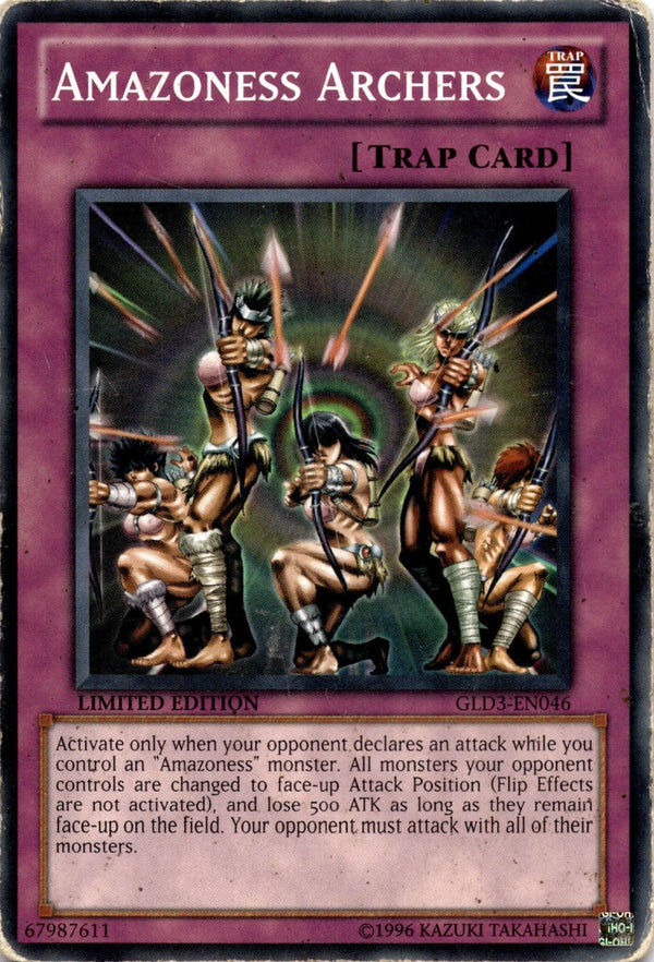 Yugioh Amazoness Archers GLD3-EN046 Common Limited Edition DAMAGED