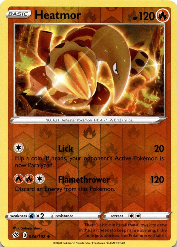 Pokemon Heatmor 034/192 Rebel Clash Reverse Holo LP