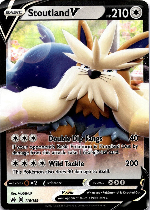 Pokemon Stoutland V 116/159 Crown Zenith Full Art Holo NM
