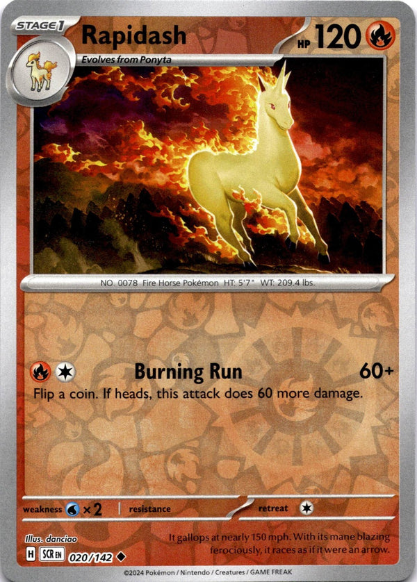 Pokemon Rapidash 020/142 Stellar Crown Reverse Holo NM