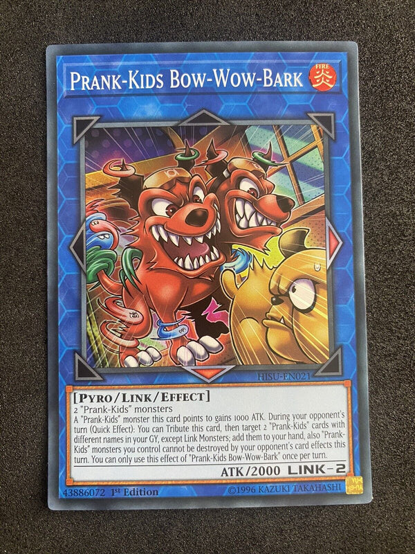 Yugioh Prank-Kids Bow-Wow-Bark HISU-EN021 Super Rare 1st Edition NM